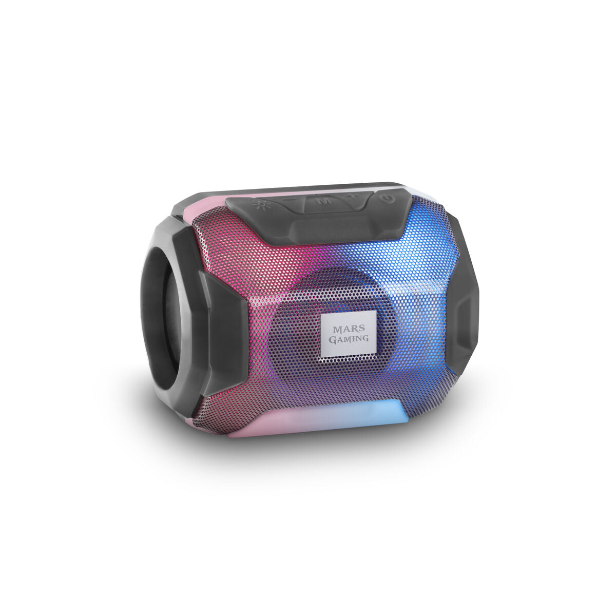 Altavoz Bluetooth Mars Gaming MSBAX RGB mostrando diseño gaming premium y potencia 2100W