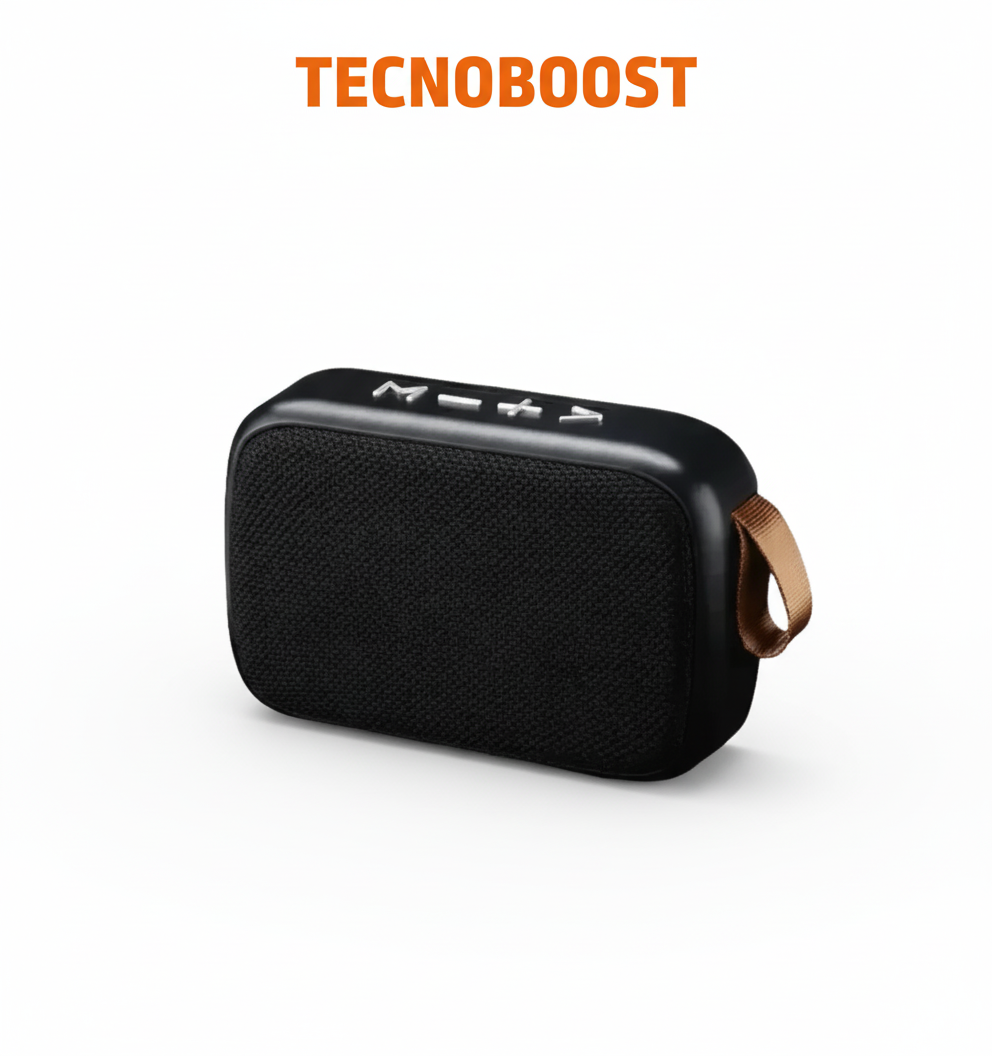 Altavoz Bluetooth 5.0 portátil con diseño compacto y moderno