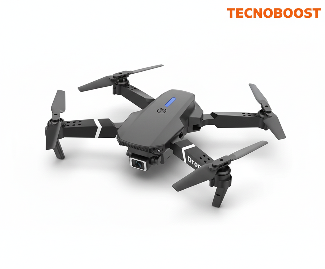 Drone E88 4K con WiFi FPV mostrando transmisión en tiempo real